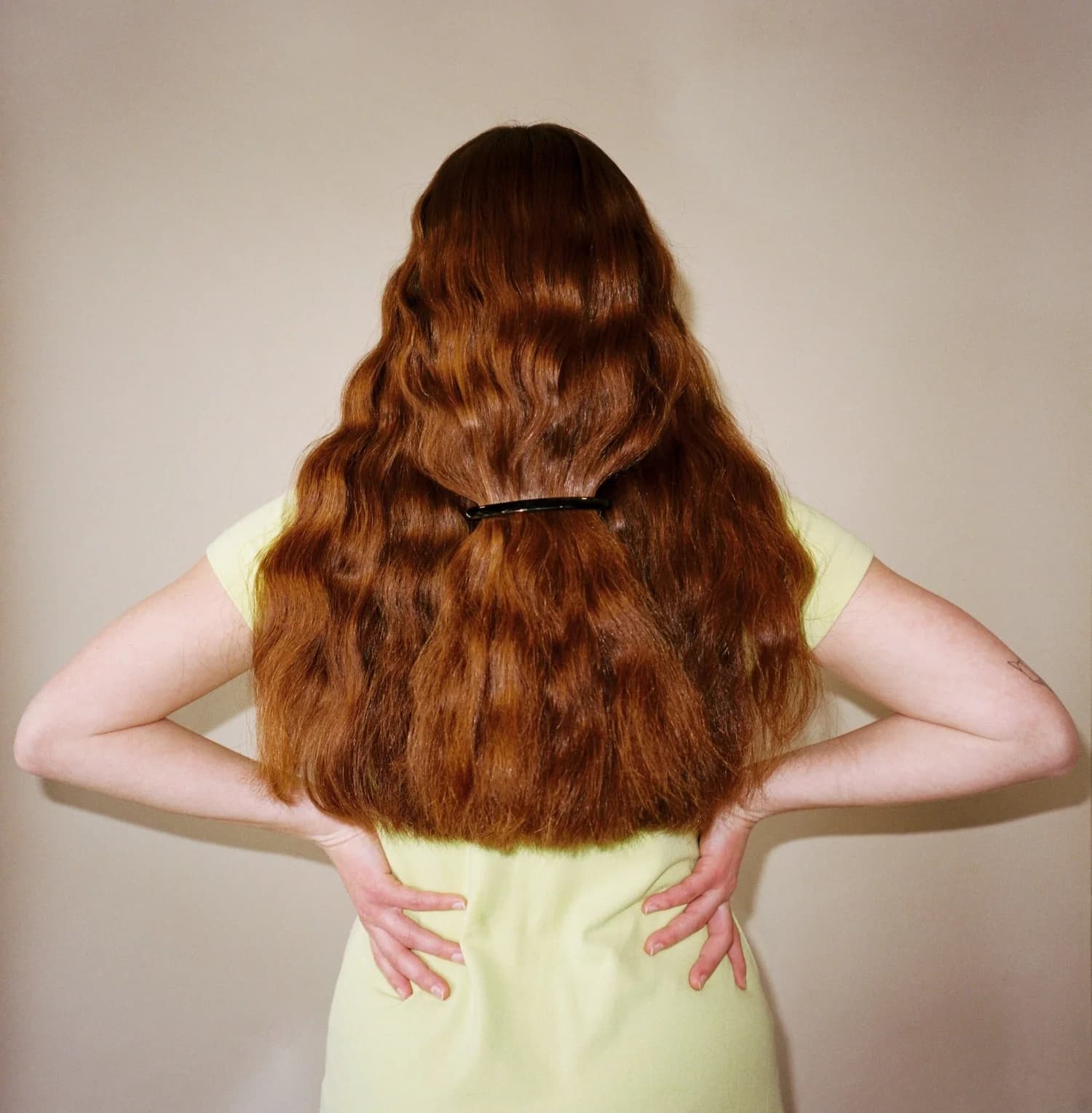 Arched view of beautiful styled wavy hair
